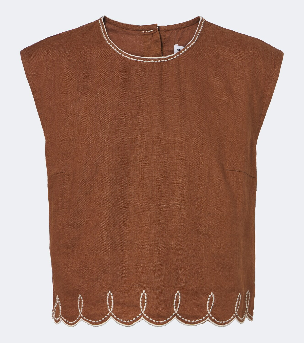Veronica Beard Kessan embroidered linen top