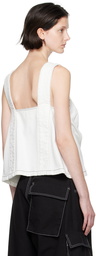 We11done White Paneled Denim Tank Top