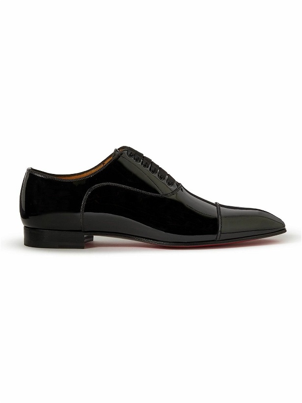 Photo: Christian Louboutin - Greggo Patent-Leather Oxford Shoes - Black