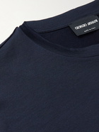 Giorgio Armani - Silk and Cotton-Blend-Jersey T-Shirt - Blue