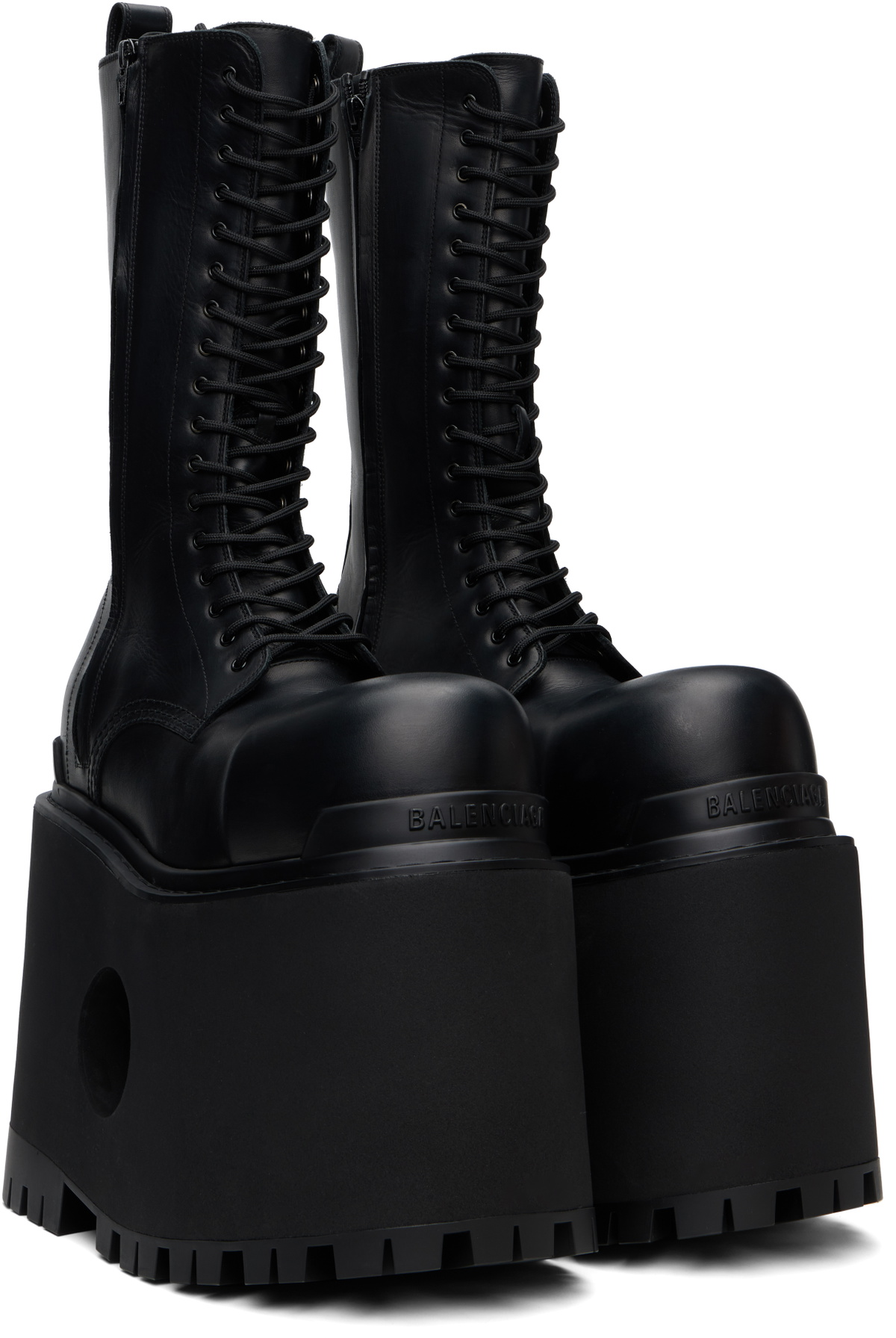 Balenciaga Black Platform Rain Boots Balenciaga Rubber Rain Boots - Black Boots, Shoes  main image 4