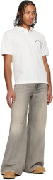 Palm Angels White Curved Logo Polo