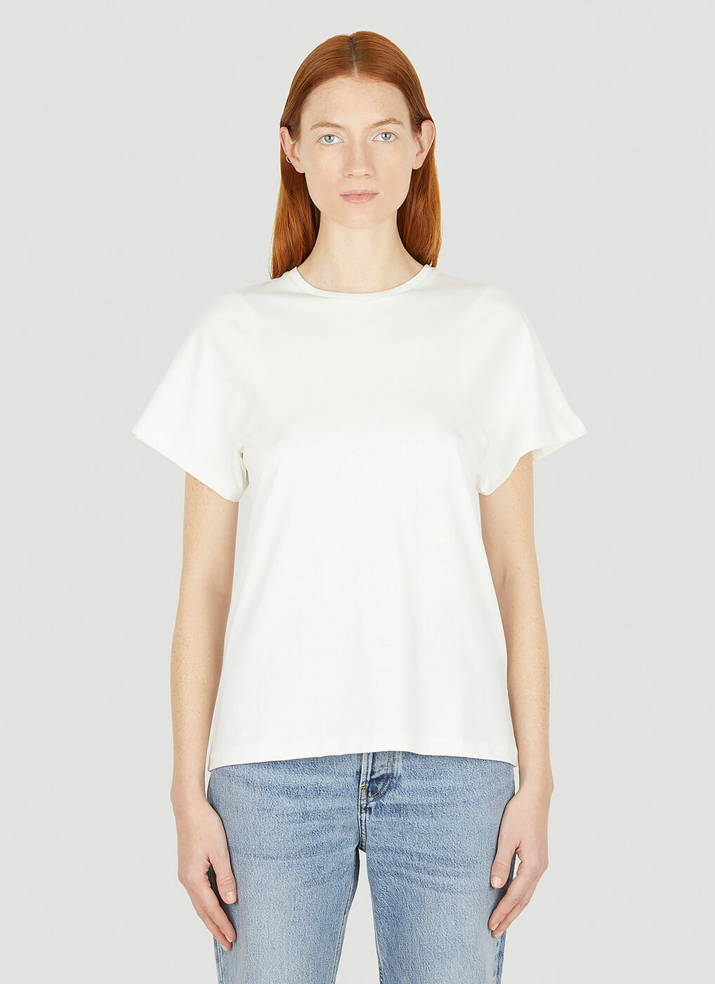 Curved Seam T-Shirt in White Toteme