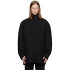 Rick Owens Black Tower Collared Mac Coat