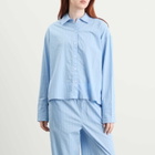 Calvin Klein Women's Cotton Poplin Sleep Shirt in Trail Stripe Frozen Fjord