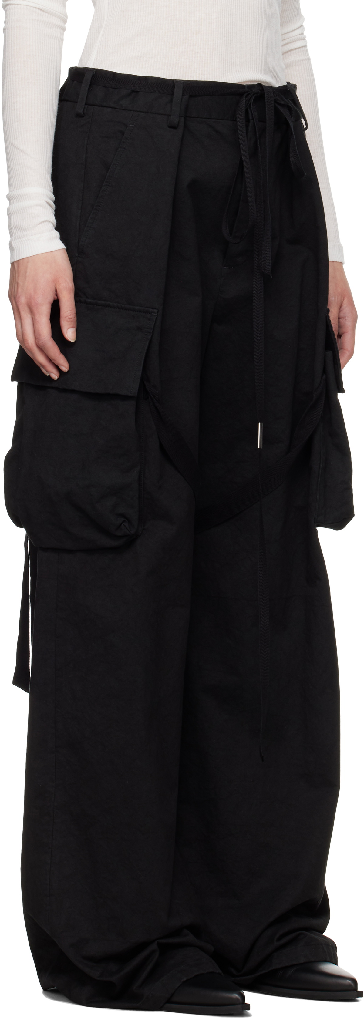 Ann Demeulemeester Black Fressa Cargo Pants