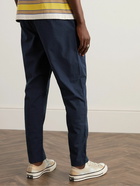 Folk - Tapered Cotton-Blend Seersucker Trousers - Blue