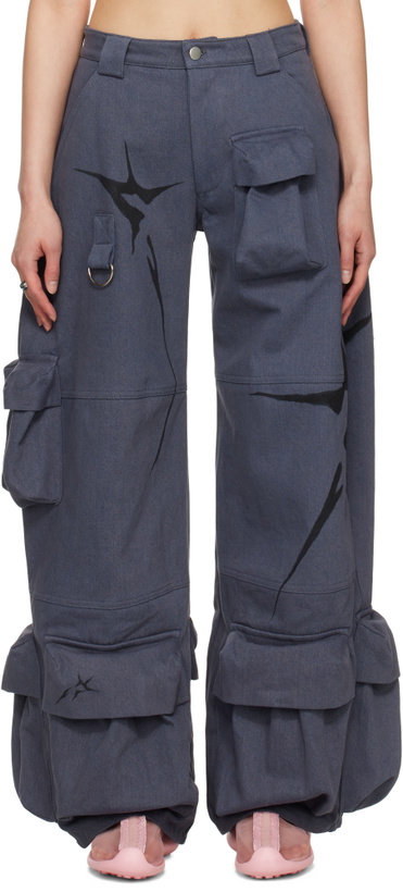Photo: Collina Strada Blue Garden Denim Cargo Pants