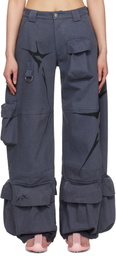 Collina Strada Blue Garden Denim Cargo Pants
