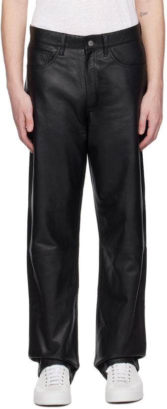 Photo: Sunflower Black Loose Leather Pants