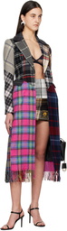Marine Serre Multicolor Regenerated Tartan Scarves Fitted Coat