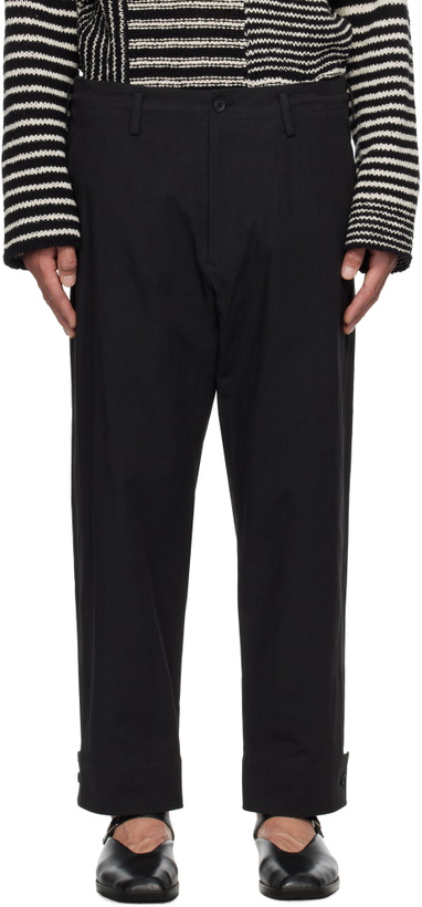 Photo: YOHJI YAMAMOTO Black Belted Hem Trousers