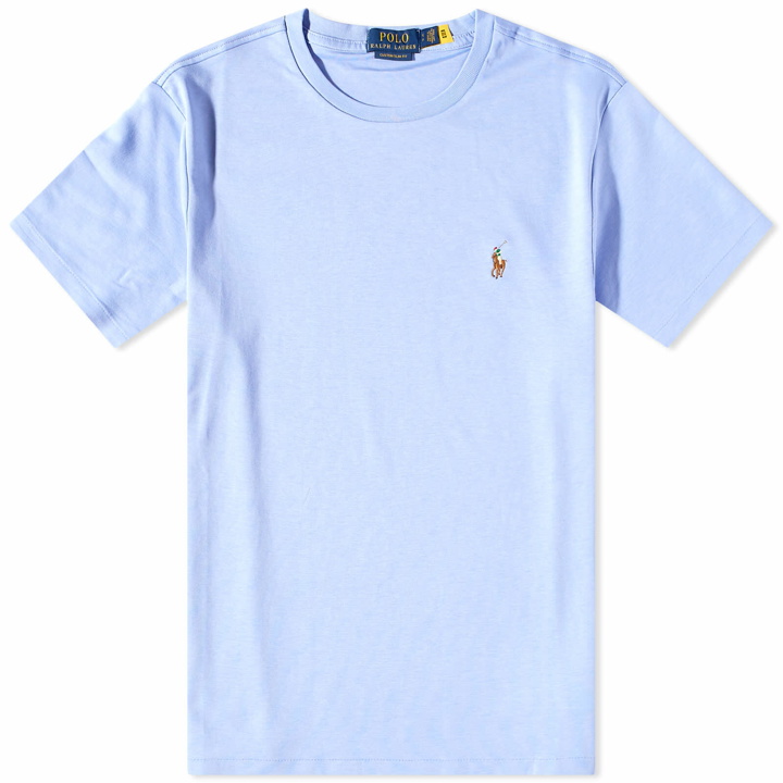 Photo: Polo Ralph Lauren Men's Cotton Custom T-Shirt in Lafayette Blue