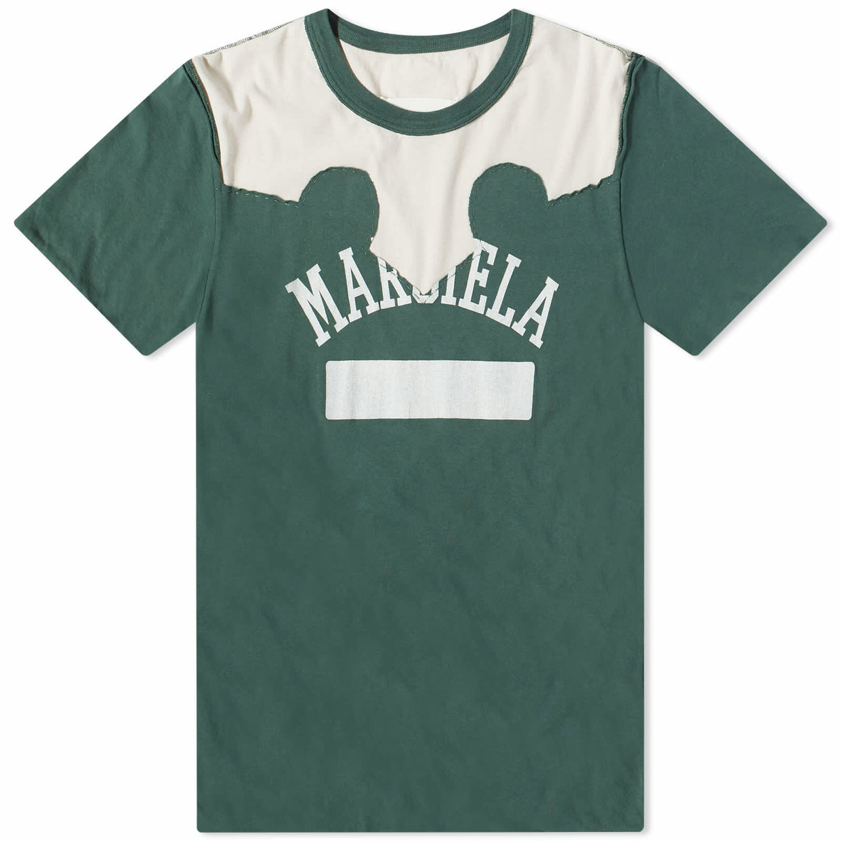 Maison Margiela Men's Western Logo T-Shirt in Green Maison