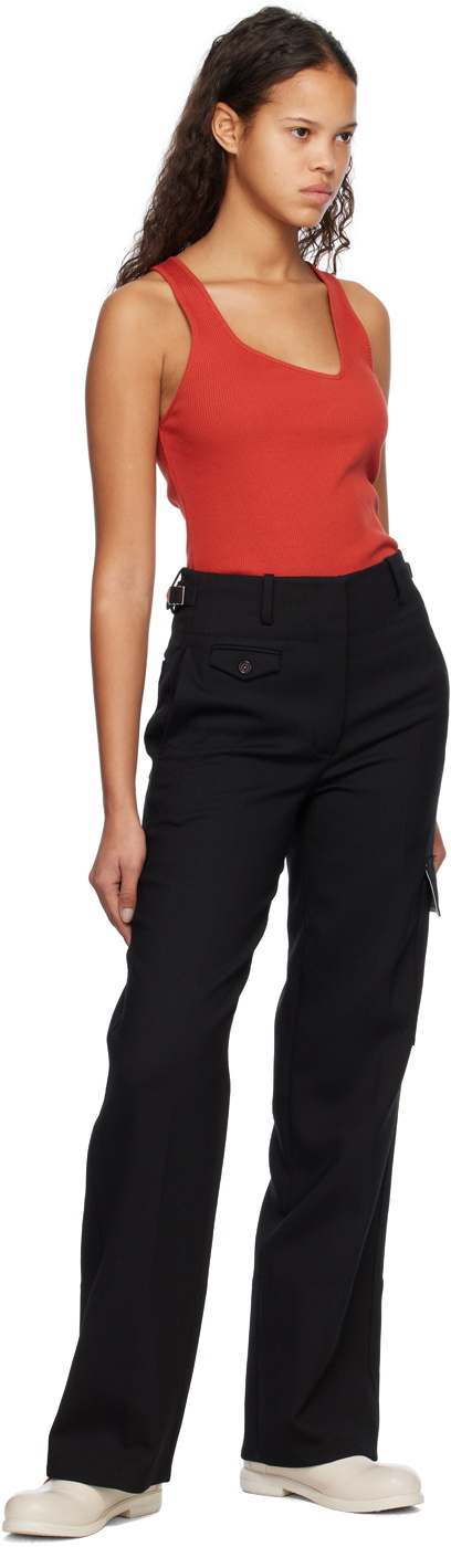 Bianca Saunders Red Asymmetric Tank Top