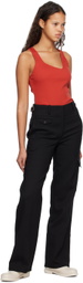 Bianca Saunders Red Asymmetric Tank Top