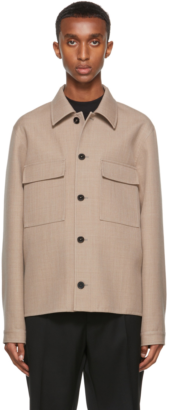 Jil Sander Beige Wool Double-Faced Shirt Jacket Jil Sander