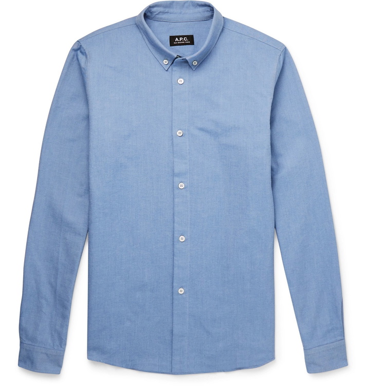 Photo: A.P.C. - Slim-Fit Button-Down Collar Cotton Oxford Shirt - Blue