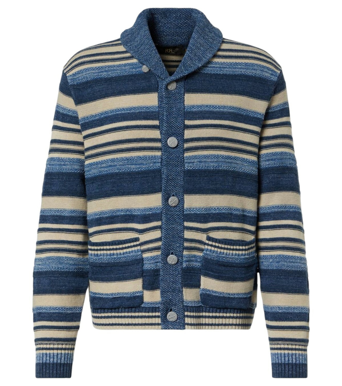 RRL - Farrell Indigo-Dyed Fair Isle Cotton-Jacquard
