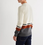Loro Piana - Striped Ribbed Baby Cashmere Sweater - Neutrals