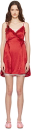 Simone Rocha Pink & Red Negligee Satin Patchwork Ballet Minidress