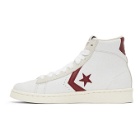 Converse White and Red Pro Leather OG High Sneakers