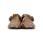 Staud Brown Croc Brady Sandals