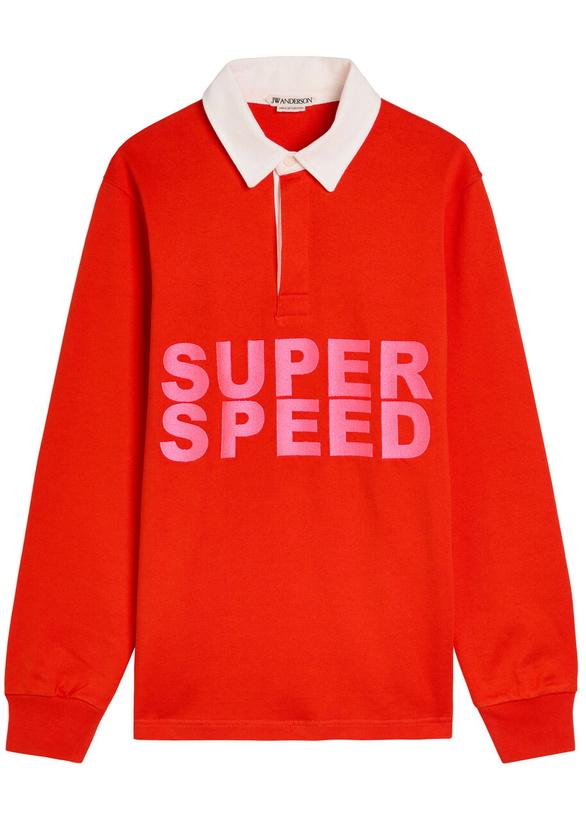 Photo: JW Anderson Super Speed Cotton Polo Shirt Red