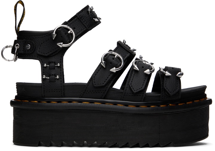 Photo: Dr. Martens Black Blaire Piercing Leather Platform Sandals