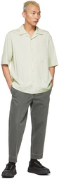 Solid Homme Green Rayon Shirt