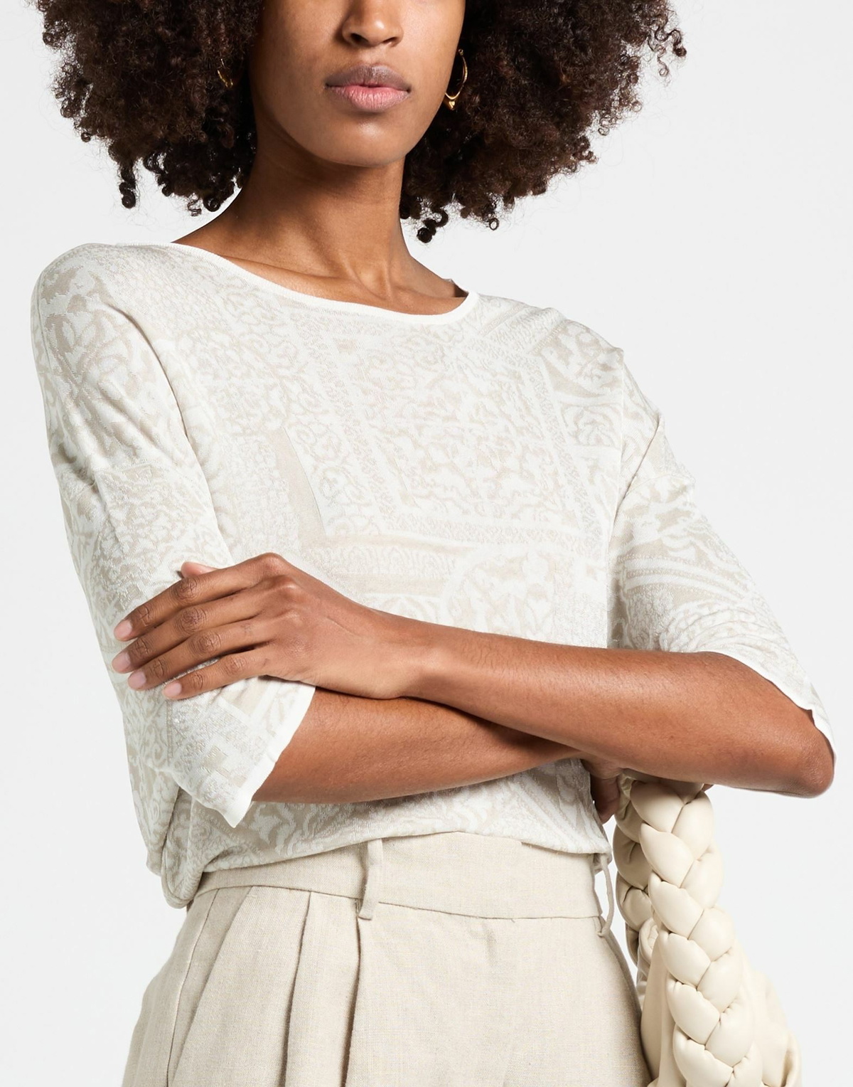 Alessia Santi Womens Sweater in Ivory