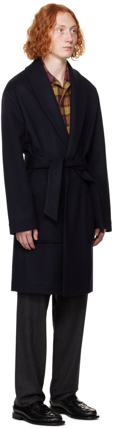 De Bonne Facture Navy Belted Coat