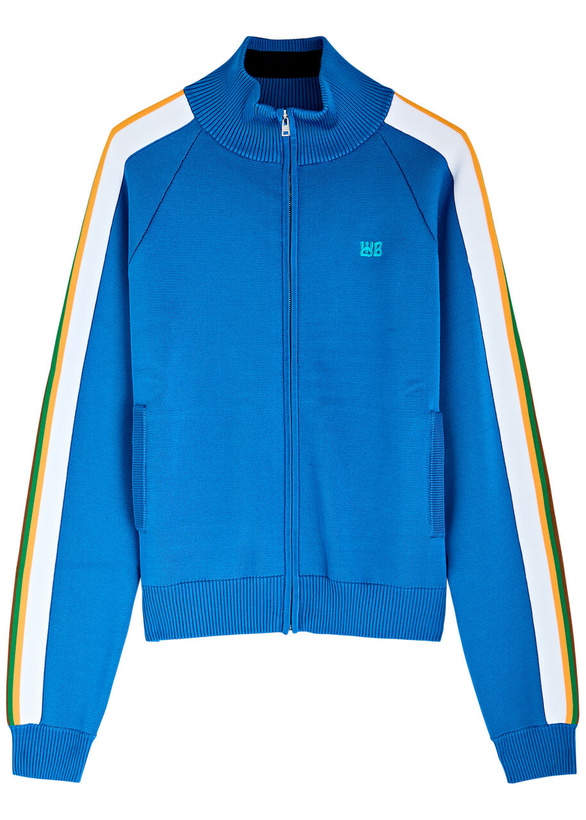 Photo: Wales Bonner Tide Knitted Track Jacket Blue