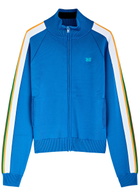 Wales Bonner Tide Knitted Track Jacket Blue