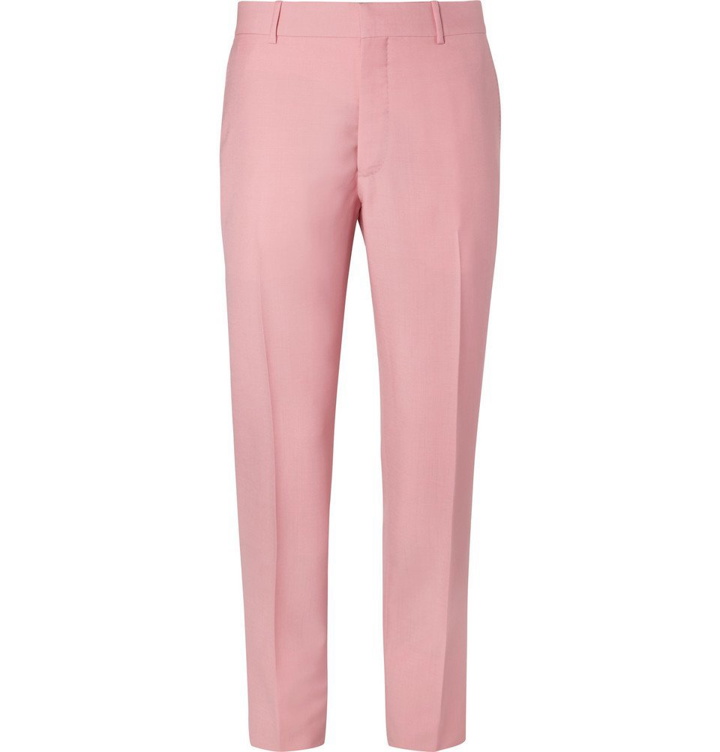 Photo: Alexander McQueen - Pink Slim-Fit Wool and Mohair-Blend Suit Trousers - Men - Pink
