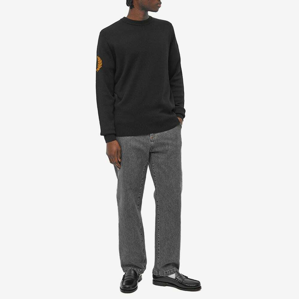 Fred Perry Men S Laurel Wreath Crew Jumper In Black Fred Perry