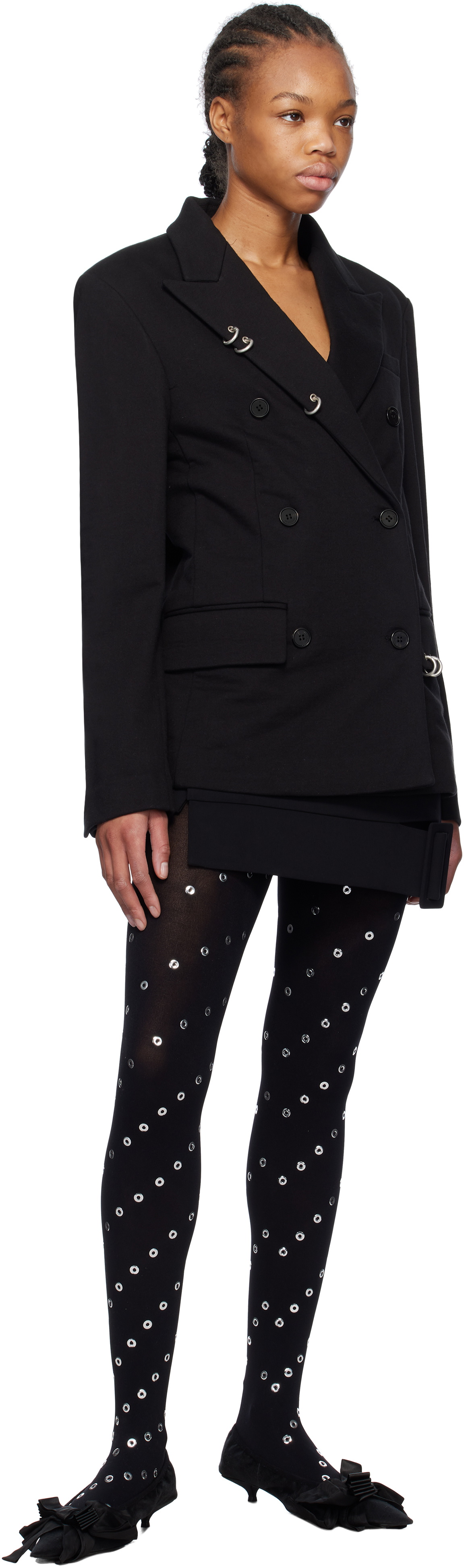 We11done Black Belt-Detail Mini Skirt