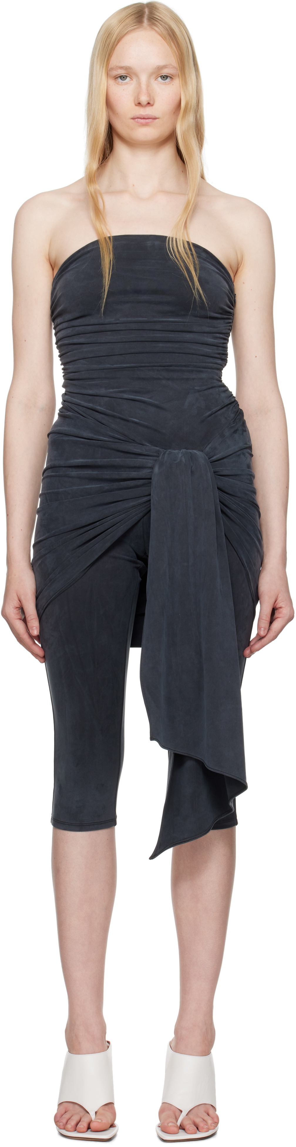 Alexander Wang Gray Pre-Styled Wrap Catsuit