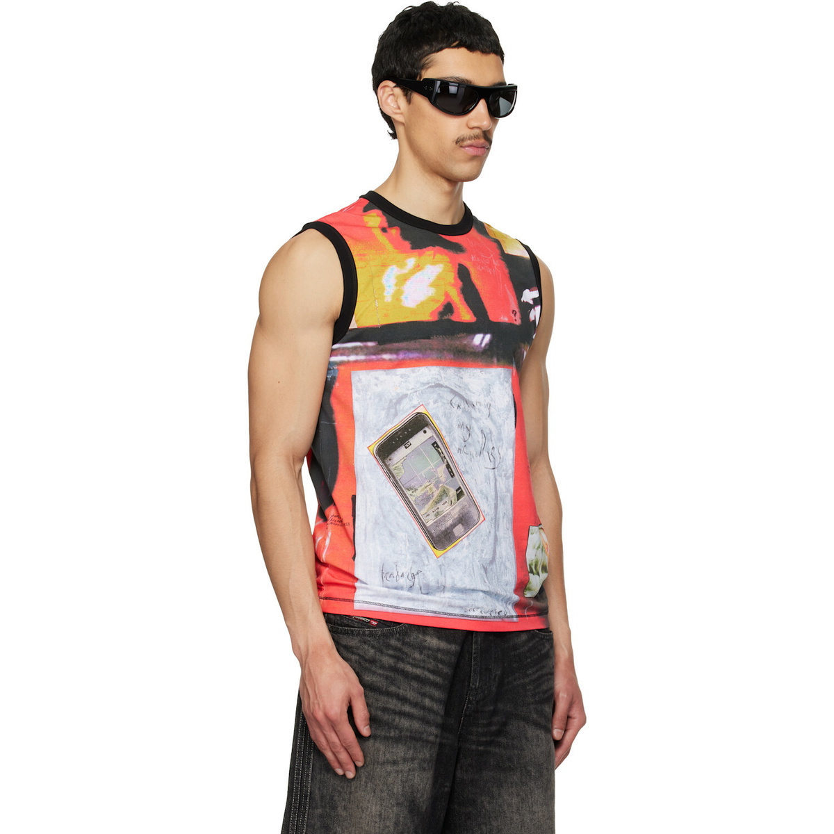 Diesel Red & Black T-Hessa Tank Top