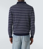 Miu Miu Logo striped cotton-blend polo sweater