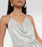 Dodo Bar Or Sequined halterneck minidress