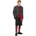 Comme des Garcons Homme Plus Red Jacquard Check Long Sleeve T-Shirt