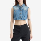 Daily Paper Women's Asola Sleeveless Denim Vest in Light Blue