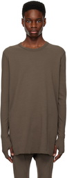 Boris Bidjan Saberi Khaki Object-Dyed Long Sleeve T-Shirt