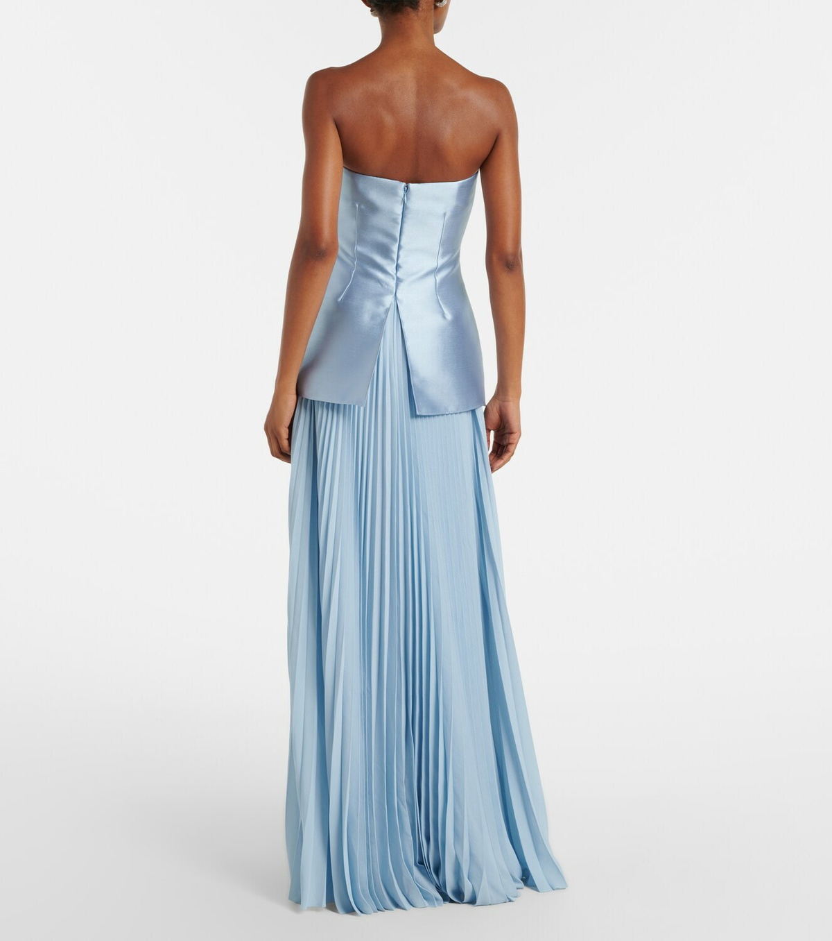 Solace London Claudette satin-trimmed bustier gown