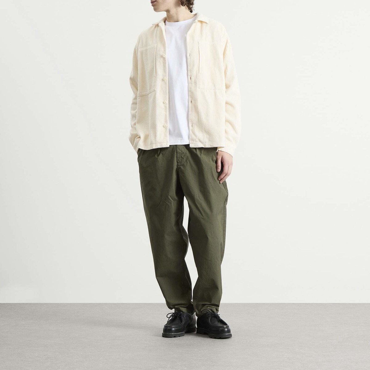 Kestin Men's Durno Overshirt in Ecru Corduroy