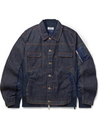 A.P.C. - Sacai Oversized Nylon-Panelled Denim Jacket - Blue - M