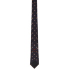 Gucci Navy Silk GG Crown Tie