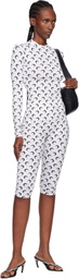 Marine Serre White Recycled Moon Jersey Capri Leggings