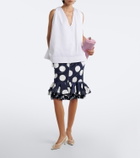 Jacquemus Salon croc-effect suede clutch
